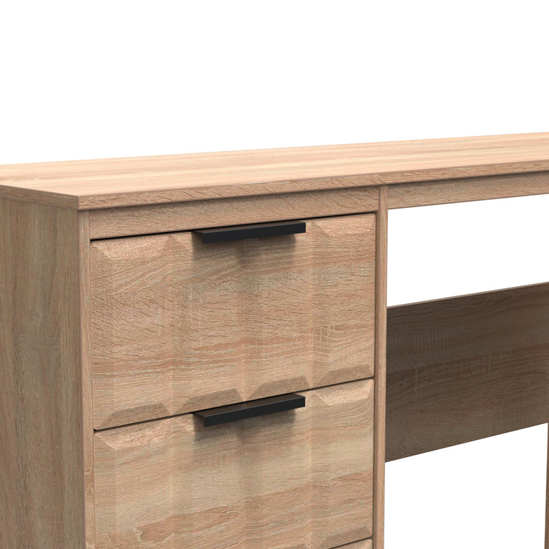 Besian 3 Drawer Desk  (Ready Assembled), Bardolino Oak