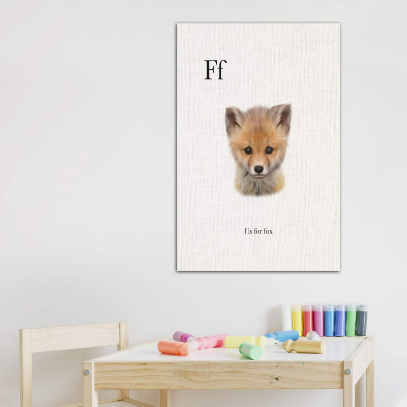 Décoration murale pour enfants F Is for Fox, Toile tendue, H 26 po x l 18 po x 1,5 po