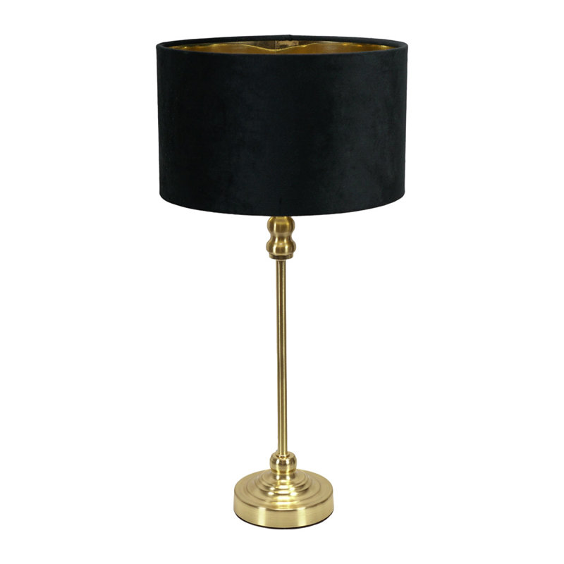 Agetina Metal Table Lamp, Yes, Gold Base/Black/Gold Shade