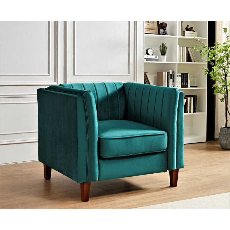Souheil Velvet Armchair, Green Velvet
