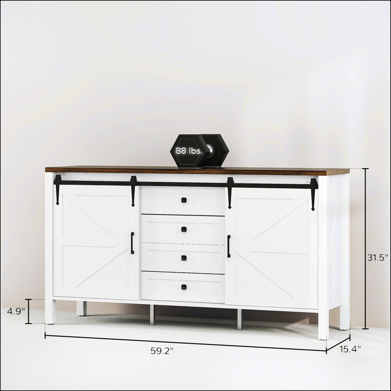 Armoire à café spacieuse avec tiroirs, parfaite pour le rangement organisé et le charme campagnard rustique dans les petits espaces