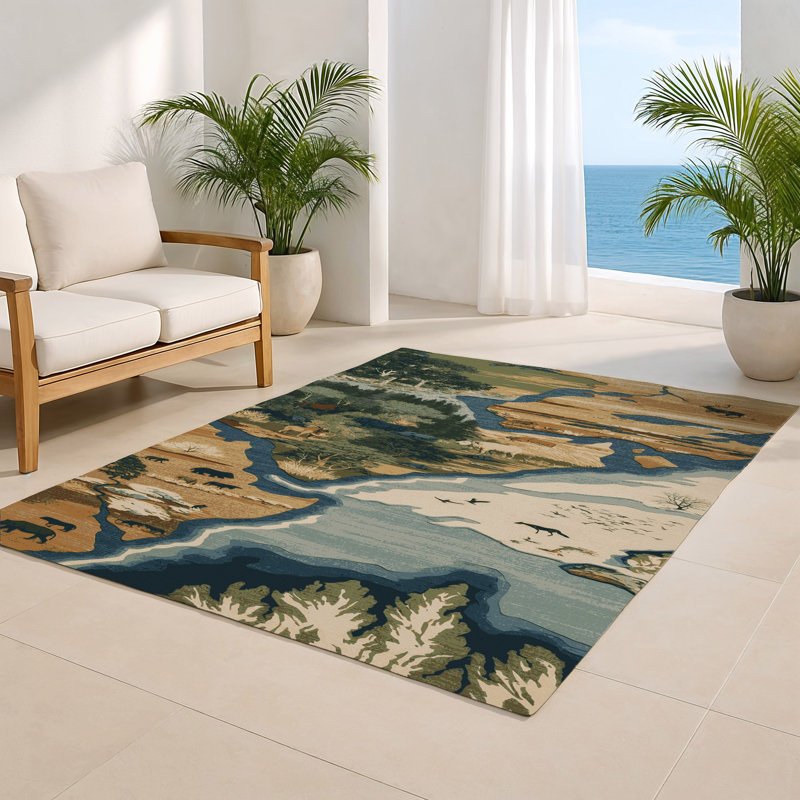 Tapis d'intérieur et d'extérieur brun Nature, Rectangle 4pi x 6 pi