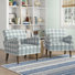 Arching Farmhouse 29.5" Wide Polyester Armchair with Solid Wood Legs