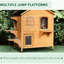 Enclos d'extérieur pour chat 2 étages - Maison en bois avec trappe d'évacuation pour chats de moins de 10 livres, toit ouvrable, plateformes de saut, porte blanche, plateformes