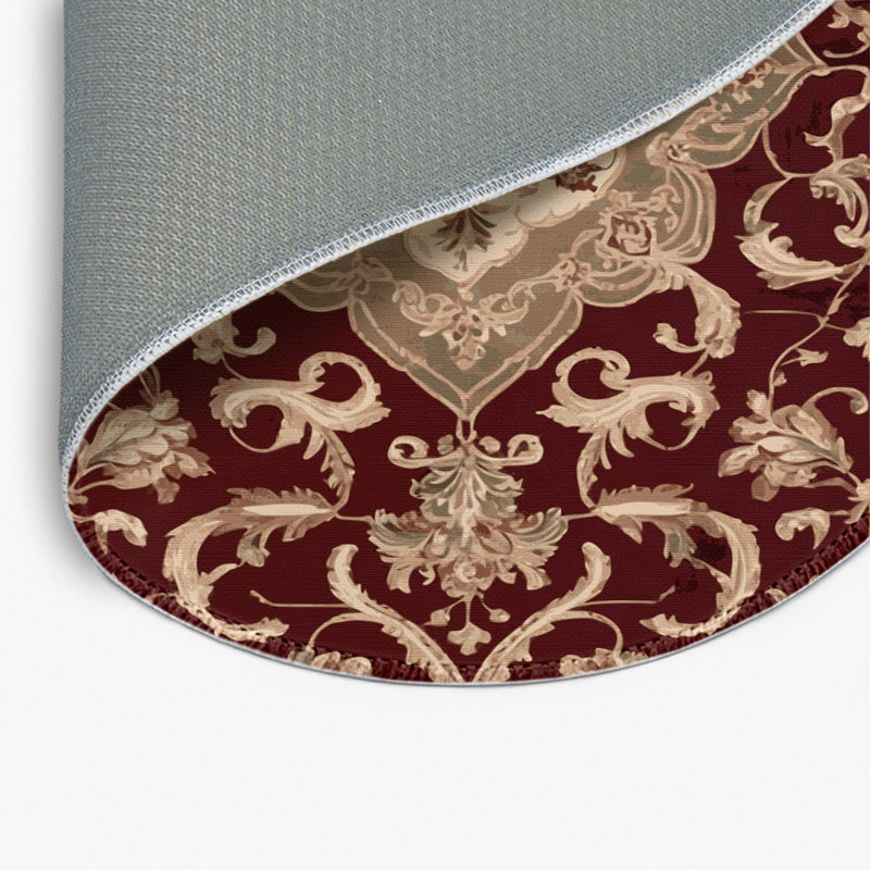 French Brown Indoor and Outdoor Area Rug, Round 5'