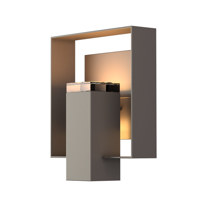 Shadow Box Outdoor Armed Sconce, 11.7" H x 10" W x 4" D, Natural Iron, Coastal Black