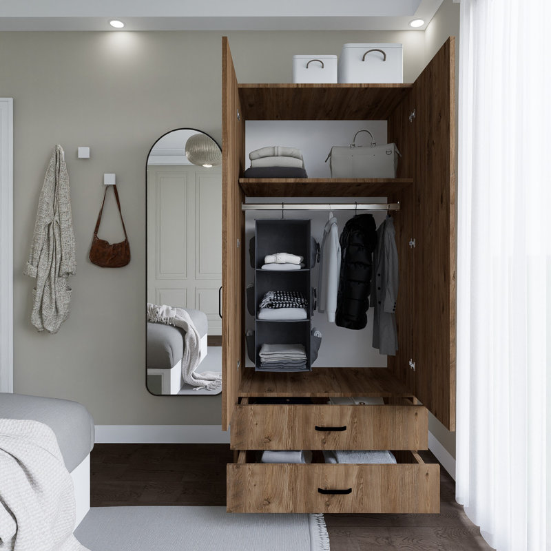 Berend 2 Door Wardrobe, Atlantic Pine