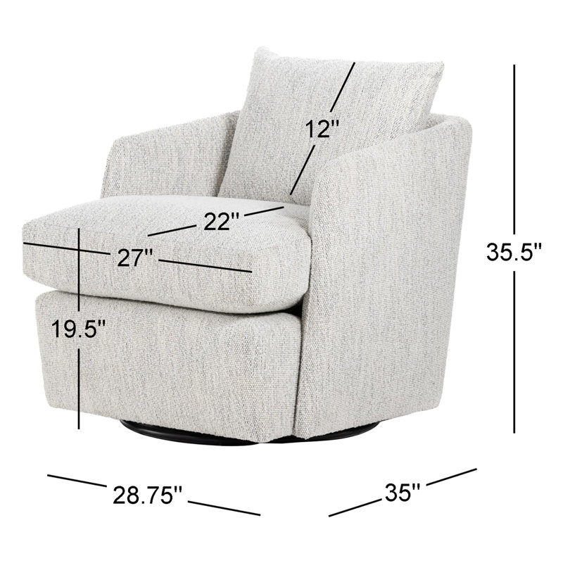 Whittaker Swivel Barrel Chair, Merino Cotton