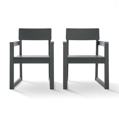Grey HDPE Outdoor & Garden Armchairs With  Backres Modernist Designt Chairs