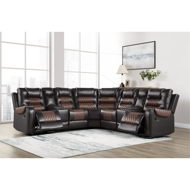 Canapé modulaire inclinable 3 pièces Hart Brown