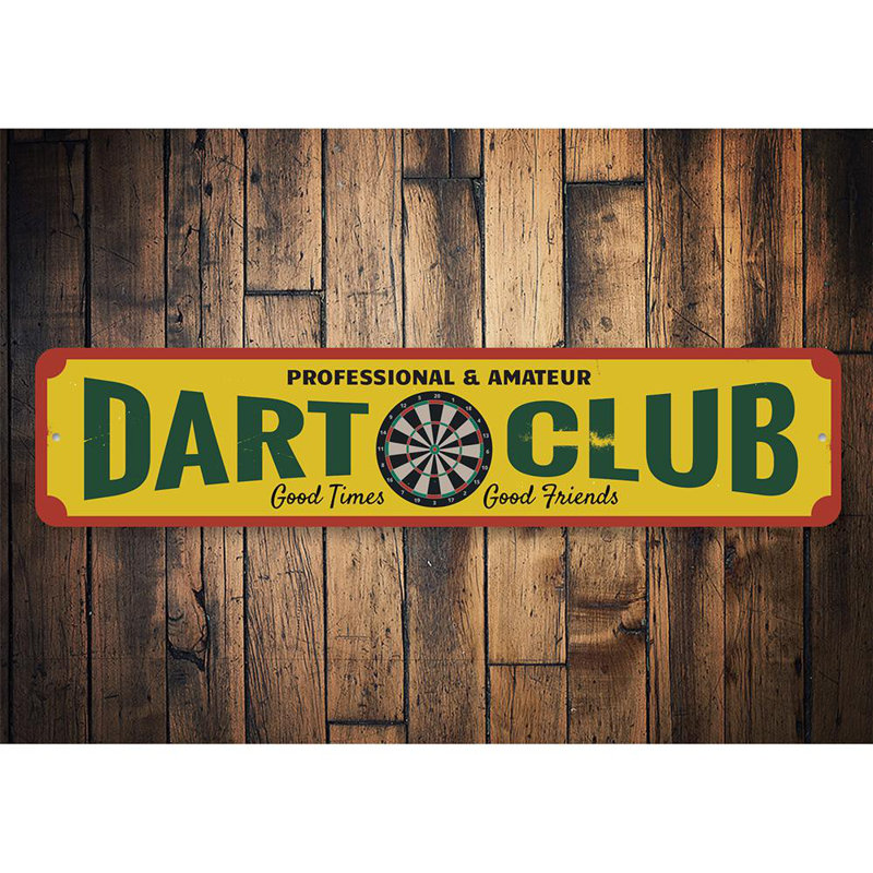 Plaque en aluminium Dart Club, H 4 po x l 18 po x P 0,04 po