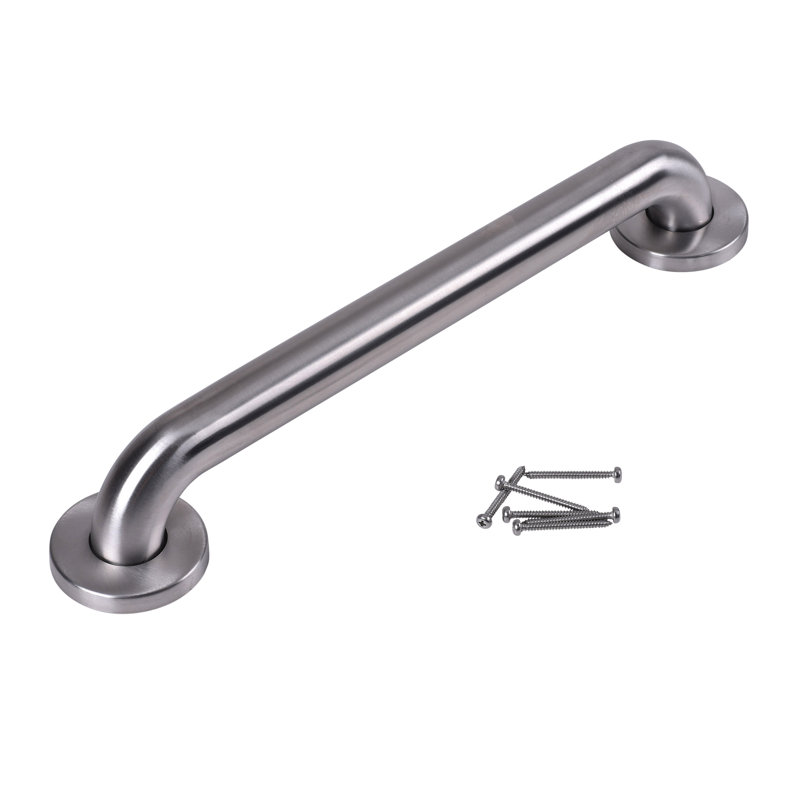 Stainless Steel Grab Bar with Concealed Flange, Satin Stainless Steel, 16" W
