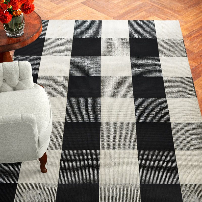 Aisne Plaid Jute / Sisal Hand Woven Area Rug, Rectangle 152 x 244cm