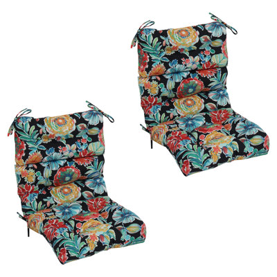 Coussins de chaise d'extérieur capitonnés (ensemble de 2)