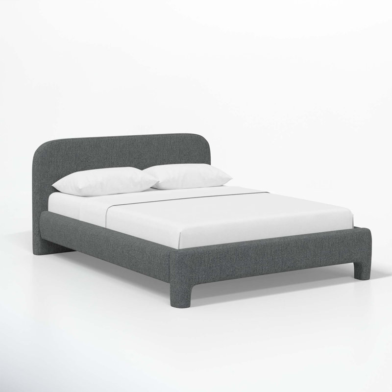 Illy Upholstered Standard Bed, Twin, Milsap Navy Sustain Tweed