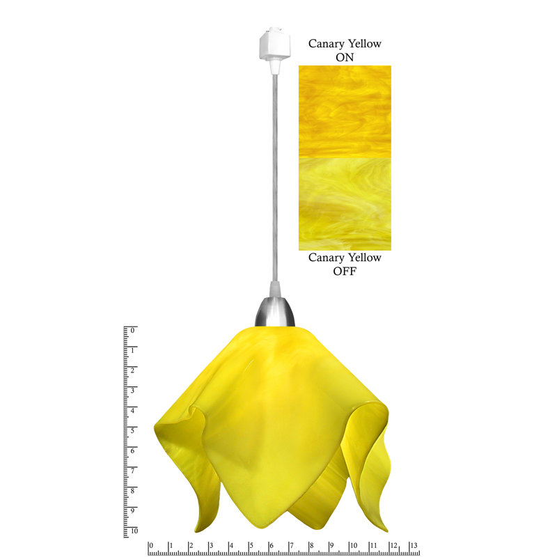 Luminaire suspendu géométrique 1 lumières unique Sapin, Grand, Jaune canari