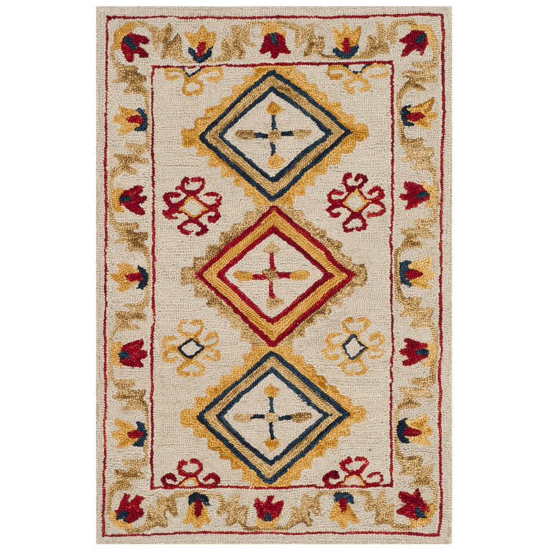 Tapis géométrique en laine touffeté à la main Vahakn, Rectangle 2 pi x 3 pi