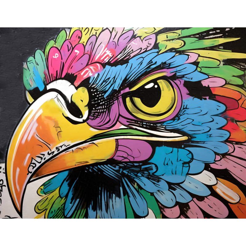 «Bird Graffitianimals» sur toile, H 15 po x l 18 po
