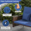 Ensemble de 2 causeuses en osier avec repose-pieds avec dossier à 4 niveaux et coussin moelleux bleu marine-129333368