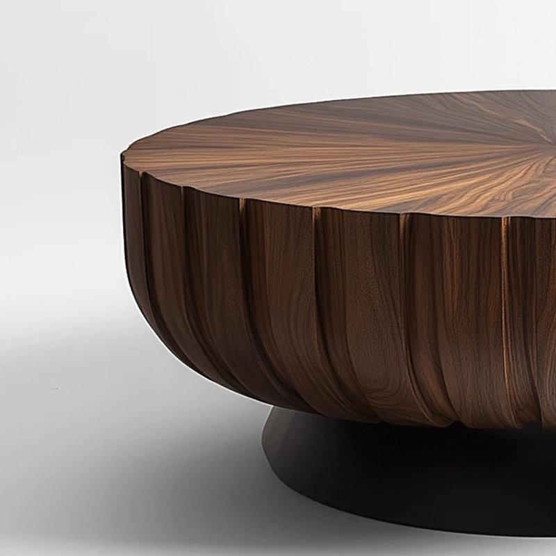 Italian style simple wooden round table