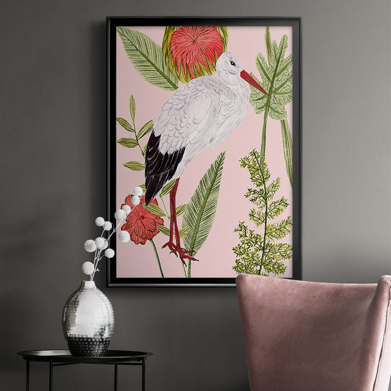 Oiseaux en mouvement IV - peinture à cadre unique, H 42,5 po x l 30,5 po x P 1 po, Noir