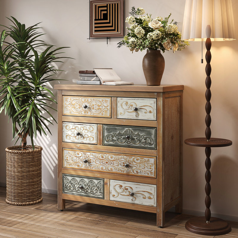 Commode d'appoint rétro 6 tiroirs