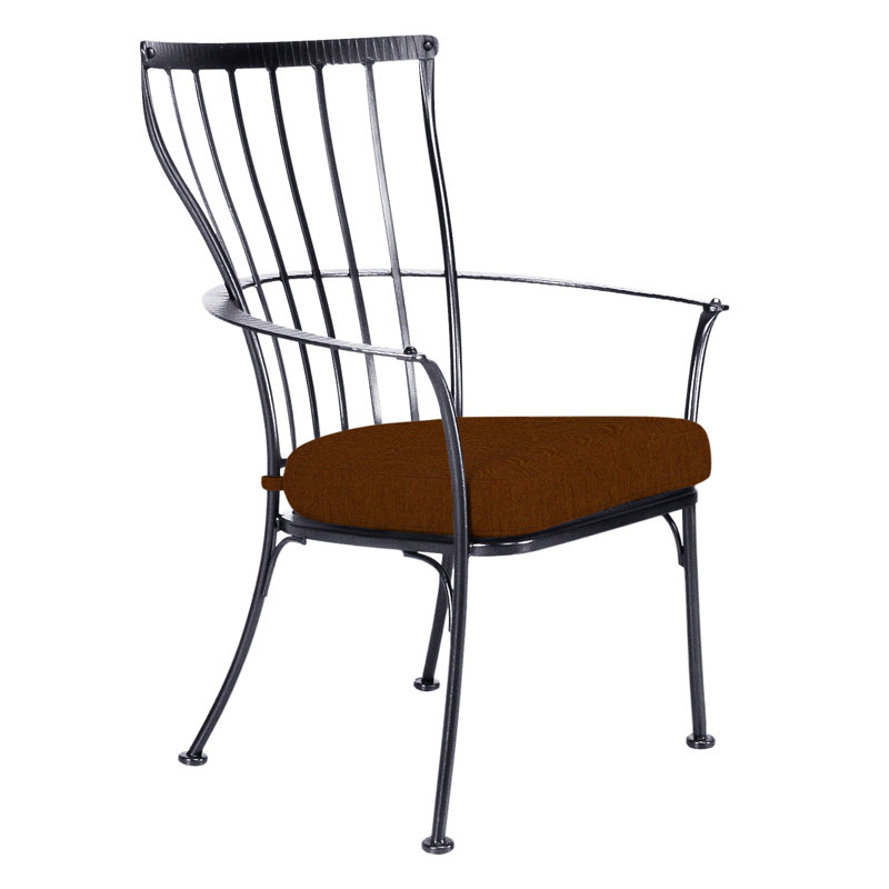 Monterra Outdoor Dining Armchair, Graphite, Flagship Stone Sunbrella®