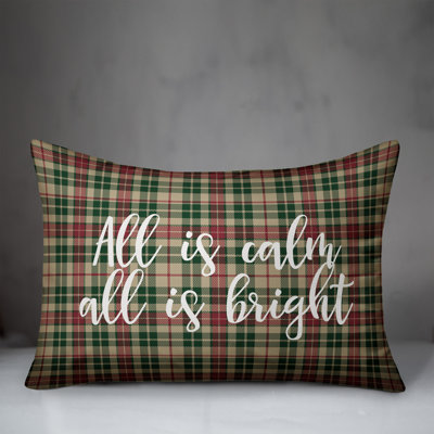  All is Calm, All is Bright in Tartan Lumbar Pillow