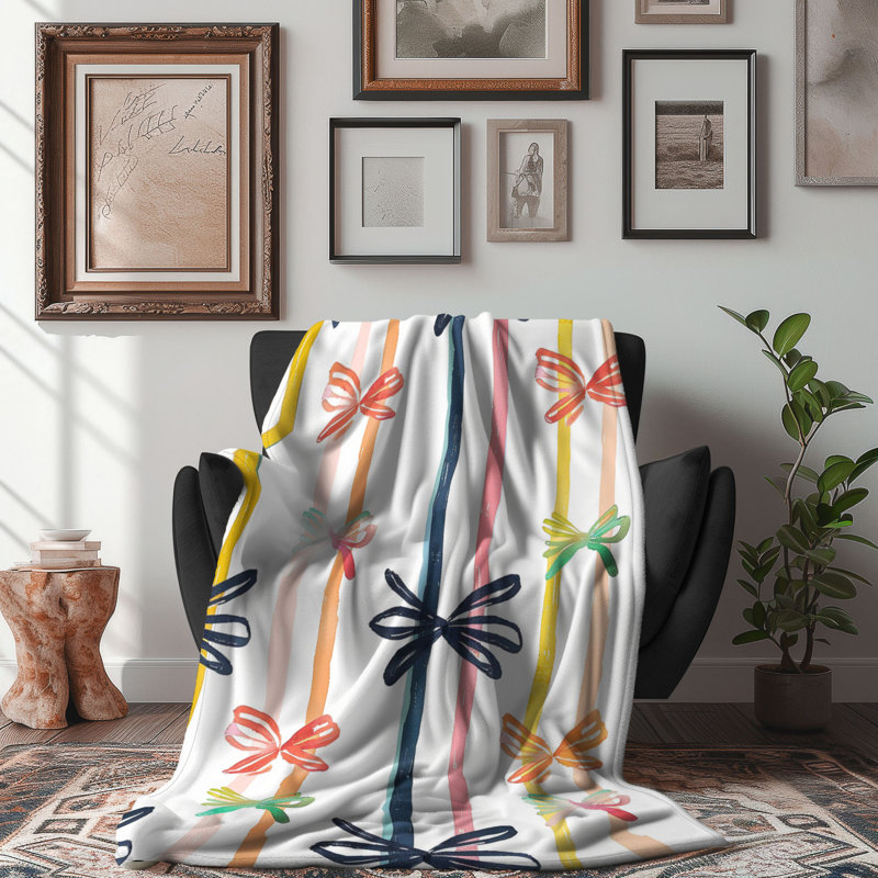 Arc Bow - couverture sherpa de qualité supérieure 1 pièce, L 50 po x L 60 po
