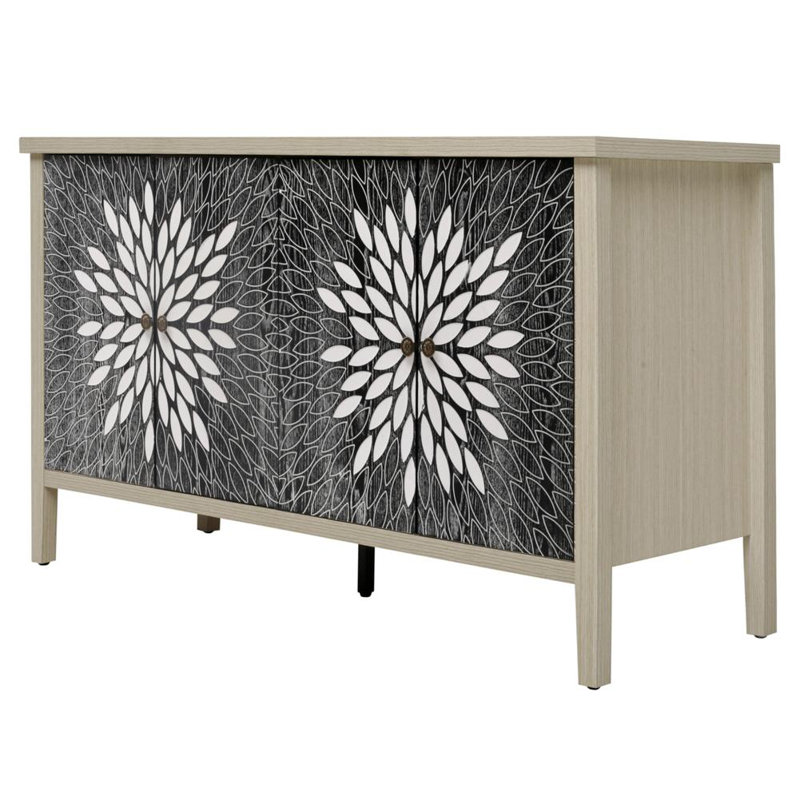 58.11" Wide Sideboard, Natural/Black