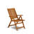 5 Piece Patio Garden Table Set Includes a Rectangle Outdoor Acacia Wood Dining Table and 4 Folding Adjustable Arm Chairs, 36x66 Inch, Natural Oil-501470724
