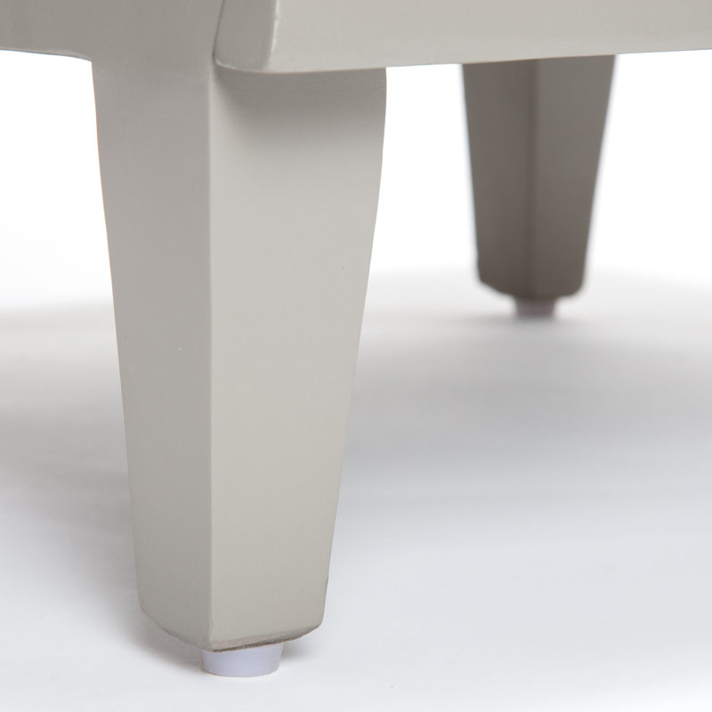 Gray Solid Wood 2-Drawer Side Table