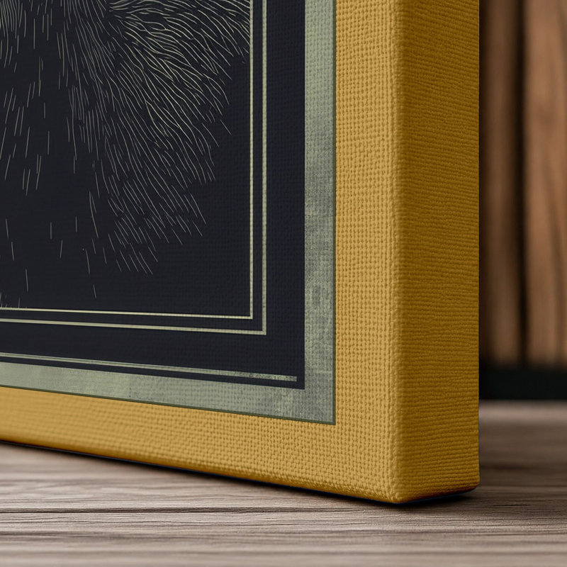 Antlered Deer Boho - Wrapped Canvas, 18x12 - 45.7 x 30.5 cm, Ochre Border