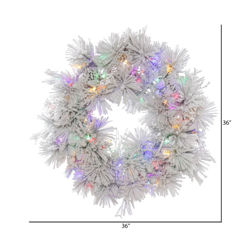 Couronne artificielle floquée en Alberta, H 36 po x l 36 po x P 3 po, Multi