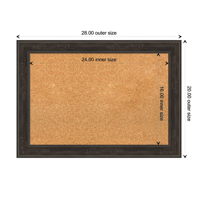 Shipwreck Black Narrow Framed Natural Cork Bulletin Board