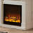 White Solid Wood Freestanding Fireplace