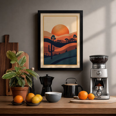 Desert Under Stars Vintage - Framed Print
