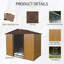 8Ft X 4Ft Outdoor Metal Storage Shed With Sliding Door And Foundation For Backyard