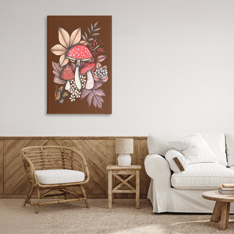 Champignon automnal, toile par Cecilia Battaini, H 36 po x l 24 po