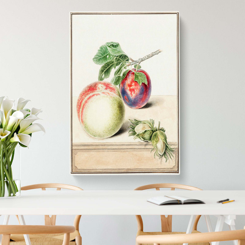 A Peach And Plum by E.G. Van De Kasteele - Wrapped Canvas Print, 60cm H x 40cm W x 3cm D