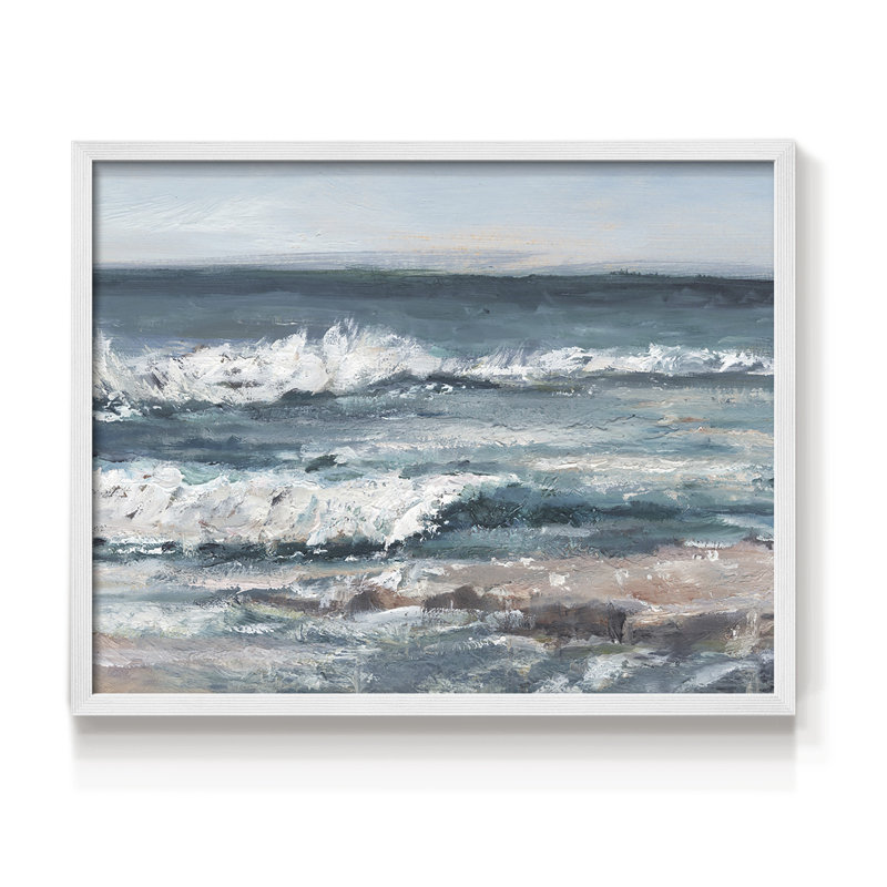 «Ocean Breakers I», reproduction encadrée, H 8 po x l 10 po, Blanc