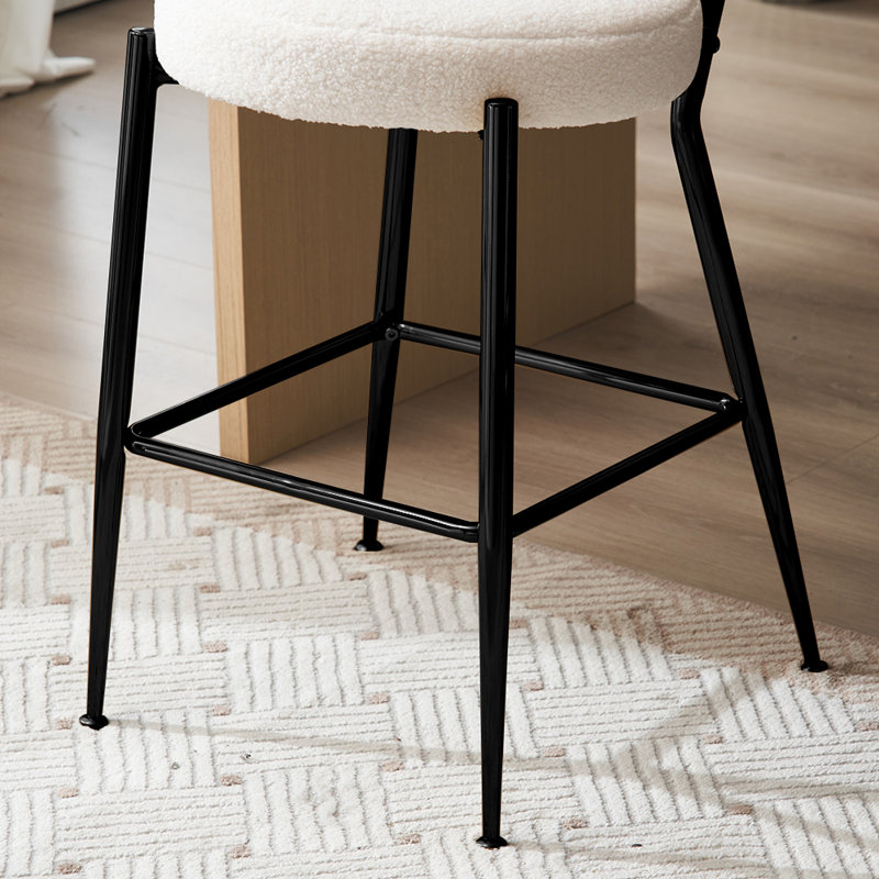 Upholstered Counter Stool, Black, White