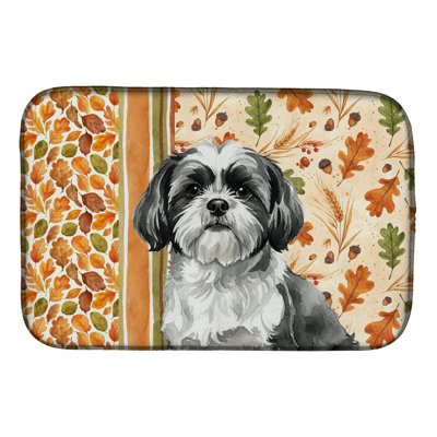 Tapis de séchage noir et blanc Shih Tzu Heirloom