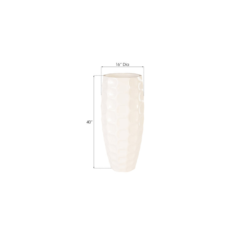 Mando Resin Pot Planter, 28" H x 13" W x 13" D, White