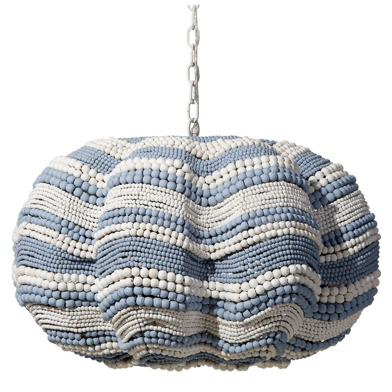 Clamshell 4 - Light Chandelier, Blue/White