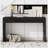Rustic Console Table With 3 Fluted Drawers - Solid Wood Veneer Entryway Table Featuring Natural Wood Grain For Living Room, Hallway (Black)-2082869443