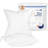 Square White Throw Pillow Insert 2 Pack - 100% Cotton Cover, Microfiber Down Alternative Fill, Multiple Sizes-93653234