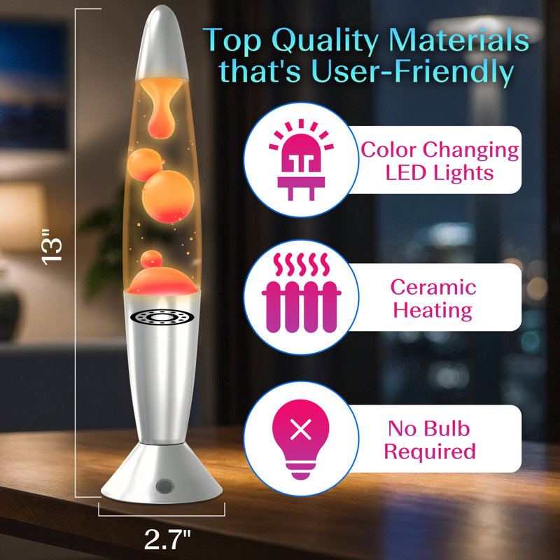 Lampe à mouvement à DEL 17 couleurs avec télécommande Jambo, lumière DEL de 13 po pour enfants, adolescents et adultes, veilleuse de nuit, lampe Magma relaxante pour chambre à coucher, salon, bureau, cuisine, décoration intérieure