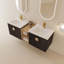 Meuble-lavabo à fermeture en douceur 60 po avec lavabo et petites tablettes de rangement