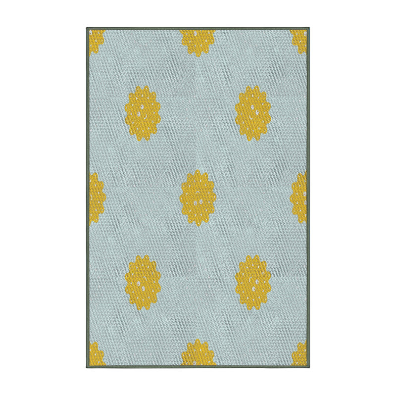 Bleu Tapis décoratif East Village, Rectangle 6 pi x 9 pi